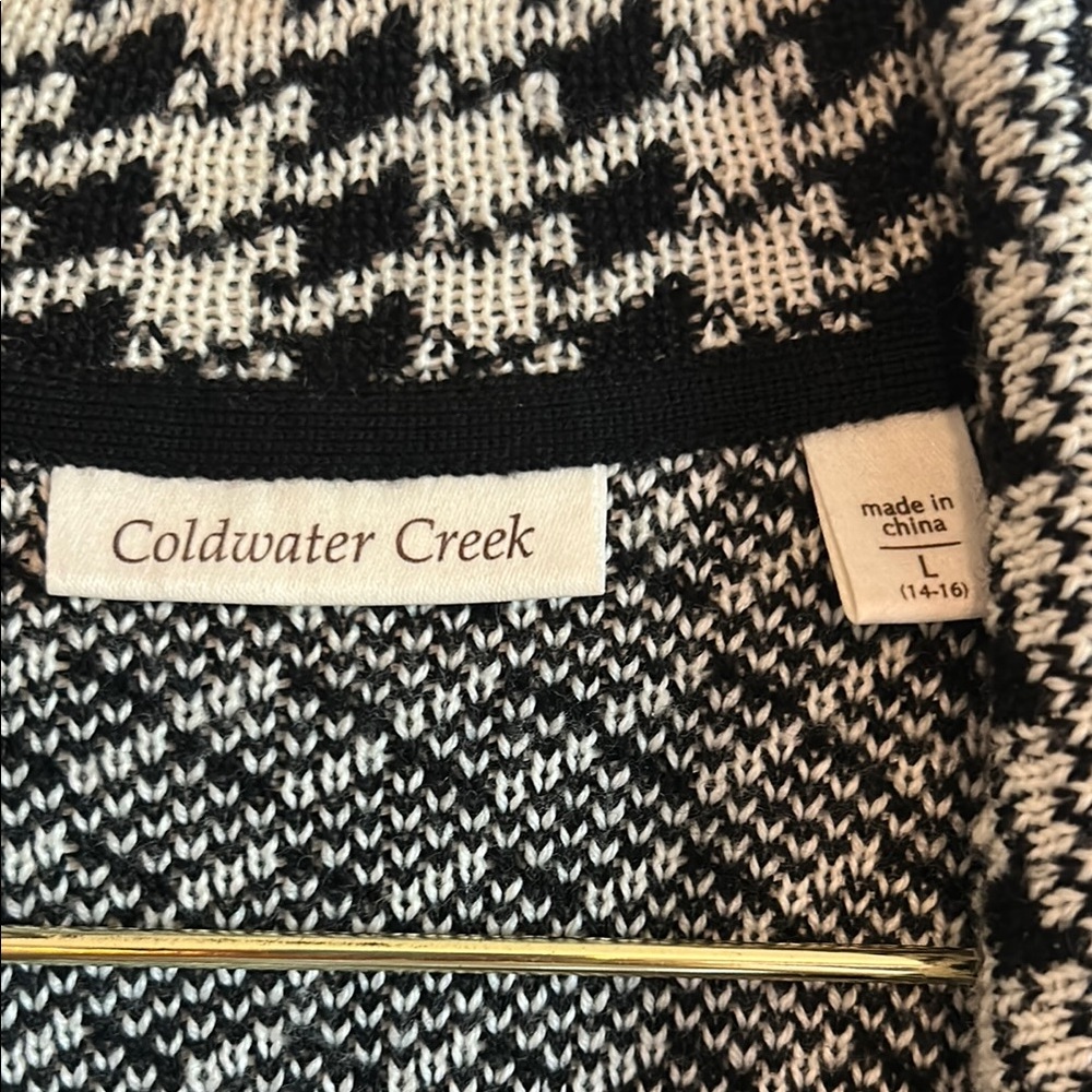 Coldwater Creek Women's Black and White Cardigan - Picture 2 of 5